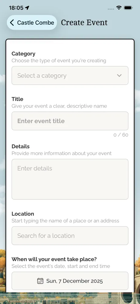Villageboard app screen 4
