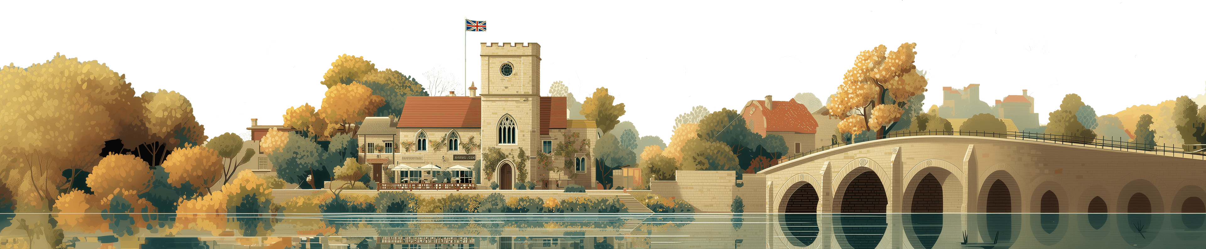 Village landscape background